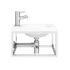 Arezzo 500 Wall Hung Basin With Chrome Towel Rail Frame -Shower Baths Discount az5chrfrm nd2