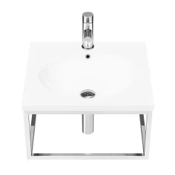 Arezzo 500 Wall Hung Basin With Chrome Towel Rail Frame 12 Arezzo 500 Wall Hung Basin With Chrome Towel Rail Frame -Shower Baths Discount az5chrfrmd4