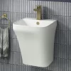 Arezzo Square Matt White Ceramic One Piece Wall Hung Basin 1TH - 365mm Wide -Shower Baths Discount az5psqmw d3