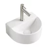 Arezzo Gloss White Round Wall Hung Cloakroom Basin 1TH (303 X 255mm)