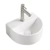 Arezzo Matt White Round Wall Hung Cloakroom Basin 1TH (303 X 255mm) -Shower Baths Discount az7781mw detail03
