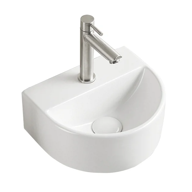 Arezzo Matt White Round Wall Hung Cloakroom Basin 1TH (303 X 255mm) 3 Arezzo Matt White Round Wall Hung Cloakroom Basin 1TH (303 X 255mm)