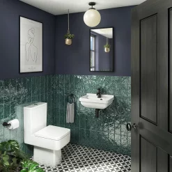 Arezzo Wall Hung Cloakroom Basin 1TH - 460 X 330mm -Shower Baths Discount az7957d1