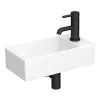 Arezzo 410 X 210mm Square Wall Hung Cloakroom Basin - Matt White -Shower Baths Discount az948dw d3