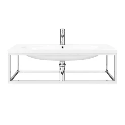 Arezzo 900 Wall Hung Basin With Chrome Towel Rail Frame -Shower Baths Discount az9chrfrmd1