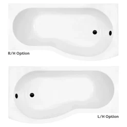 Arezzo B-Shaped Shower Bath (1700mm With Screen + Front Panel) -Shower Baths Discount azb17sb n d1