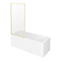 Arezzo Straight Square Shower Bath W. Brushed Brass Framed Fixed Screen 11 Arezzo Straight Square Shower Bath W. Brushed Brass Framed Fixed Screen -Shower Baths Discount azbbfbath d3