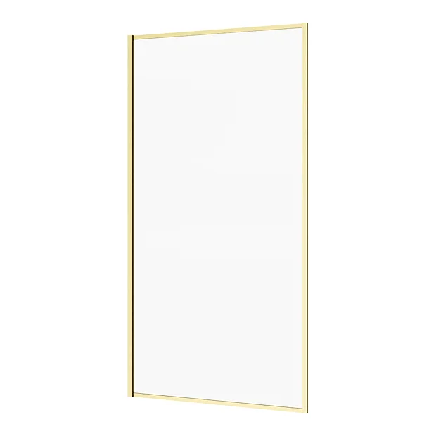 Arezzo Straight Square Shower Bath W. Brushed Brass Framed Fixed Screen 5 Arezzo Straight Square Shower Bath W. Brushed Brass Framed Fixed Screen - Image 3