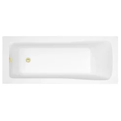 Arezzo Straight Square Shower Bath W. Brushed Brass Pivot Screen 10 Arezzo Straight Square Shower Bath W. Brushed Brass Pivot Screen -Shower Baths Discount azbbsbathnd2