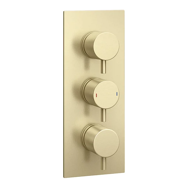 Arezzo Brushed Brass Round Thermostatic Shower Pack With 300mm Ceiling Mounted Head + Handset 8 Arezzo Brushed Brass Round Thermostatic Shower Pack With 300mm Ceiling Mounted Head + Handset - Image 6