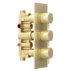 Arezzo Brushed Brass Round Thermostatic Shower Pack With 300mm Ceiling Mounted Head + Handset 2 Arezzo Brushed Brass Round Thermostatic Shower Pack With 300mm Ceiling Mounted Head + Handset -Shower Baths Discount azbbspk5 detail3