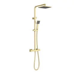 Arezzo Square Thermostatic Shower - Brushed Brass 7 Arezzo Square Thermostatic Shower - Brushed Brass -Shower Baths Discount azbbsq2 d1