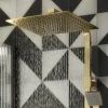 Arezzo Modern Square Thermostatic Shower (300 X 300mm Head - Brushed Brass) 2 Arezzo Modern Square Thermostatic Shower (300 X 300mm Head - Brushed Brass) -Shower Baths Discount azbbsq3 detail03