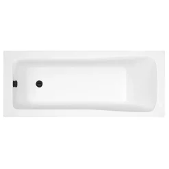 Arezzo Matt Black Grid Bath Screen With Square Single Ended Bath -Shower Baths Discount azbgsb d1