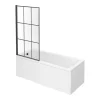 Arezzo Matt Black Grid Bath Screen With Square Single Ended Bath -Shower Baths Discount azbgsb n d5