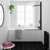 Arezzo Black Curved Top Straight Hinged Square Shower Bath -Shower Baths Discount azbk d3