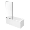 Arezzo Black Framed Fixed Round Single Ended Shower Bath