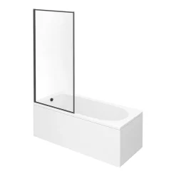 Arezzo Black Framed Fixed Round Single Ended Shower Bath