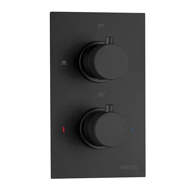 Arezzo Fluted Matt Black Round Shower Package With Concealed Valve + Head 8 Arezzo Fluted Matt Black Round Shower Package With Concealed Valve + Head - Image 6