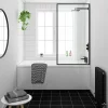 Arezzo Black Framed Fixed Square Single Ended Shower Bath 2 Arezzo Black Framed Fixed Square Single Ended Shower Bath -Shower Baths Discount azfsbd4