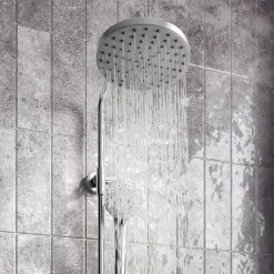 Arezzo Round Thermostatic Shower - Gunmetal Grey -Shower Baths Discount azgmrd3 d4