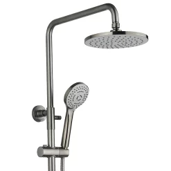 Arezzo Round Thermostatic Shower - Gunmetal Grey -Shower Baths Discount azgmrd3 n d1