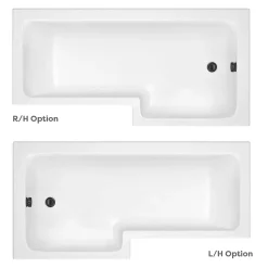 Arezzo Shower Bath - 1700mm L Shaped With Matt Black Screen + Matt Grey Panel 7 Arezzo Shower Bath - 1700mm L Shaped With Matt Black Screen + Matt Grey Panel -Shower Baths Discount azlg17d1