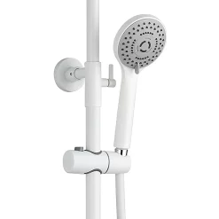 Arezzo Round Thermostatic Shower - Matt White -Shower Baths Discount azmwrd3 d2