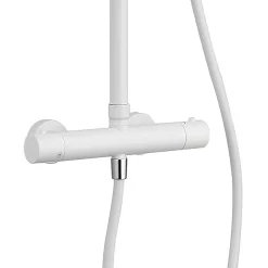 Arezzo Round Thermostatic Shower - Matt White -Shower Baths Discount azmwrd3 d3