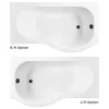 Arezzo P-Shaped Shower Bath (1700mm With Screen + Front Panel) 1 Arezzo P-Shaped Shower Bath (1700mm With Screen + Front Panel) -Shower Baths Discount azp17sb n d1