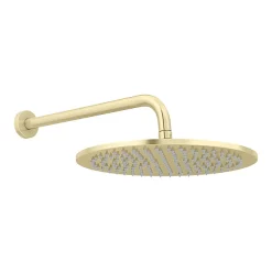 Arezzo Brushed Brass Industrial Style Push Button Shower Valve With Diverter, Handset, Fixed Shower Head + 4 Body Jets -Shower Baths Discount azpb03rbbpk d3