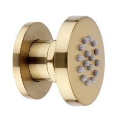 Arezzo Brushed Brass Industrial Style Push Button Shower Valve With Diverter, Handset, Fixed Shower Head + 4 Body Jets -Shower Baths Discount azpb03rbbpk d4