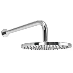 Arezzo Chrome Industrial Style Push Button Shower Valve With Diverter, Handset, Fixed Shower Head + 4 Body Jets -Shower Baths Discount azpb03rchpk d3