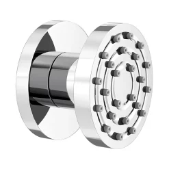 Arezzo Chrome Industrial Style Push Button Shower Valve With Diverter, Handset, Fixed Shower Head + 4 Body Jets -Shower Baths Discount azpb03rchpk d4