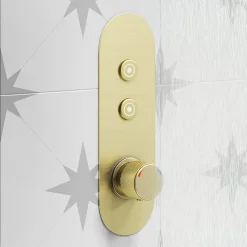 Arezzo Brushed Brass Push-Button Shower With Handset + Rainfall Shower Head 10 Arezzo Brushed Brass Push-Button Shower With Handset + Rainfall Shower Head -Shower Baths Discount azpb2rbbpk d1