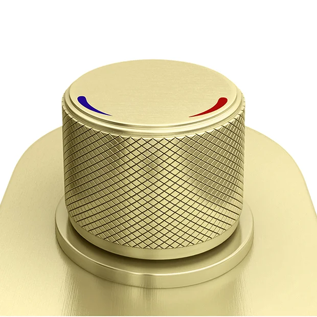 Arezzo Brushed Brass Push-Button Shower With Handset + Rainfall Shower Head 7 Arezzo Brushed Brass Push-Button Shower With Handset + Rainfall Shower Head - Image 5