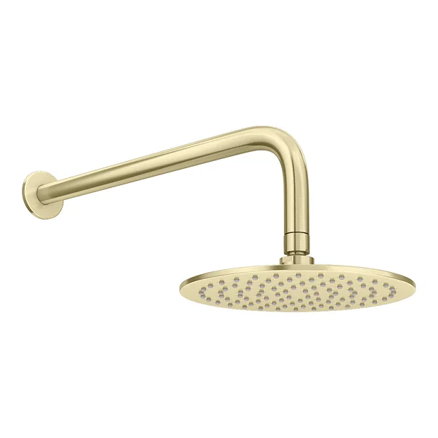 Arezzo Brushed Brass Push-Button Shower With Handset + Rainfall Shower Head 8 Arezzo Brushed Brass Push-Button Shower With Handset + Rainfall Shower Head - Image 6