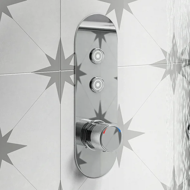 Arezzo Chrome Push-Button Shower With Handset + Rainfall Shower Head 5 Arezzo Chrome Push-Button Shower With Handset + Rainfall Shower Head - Image 3