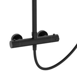 Arezzo Deluxe Cool Touch Round Thermostatic Shower (300mm Head - Matt Black) -Shower Baths Discount azr2ct d4