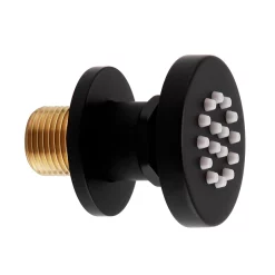 Arezzo Matt Black Round Concealed Triple Shower Valve With Diverter, Handset, Fixed Shower Head + 4 Body Jets -Shower Baths Discount azrdsv38hbd3