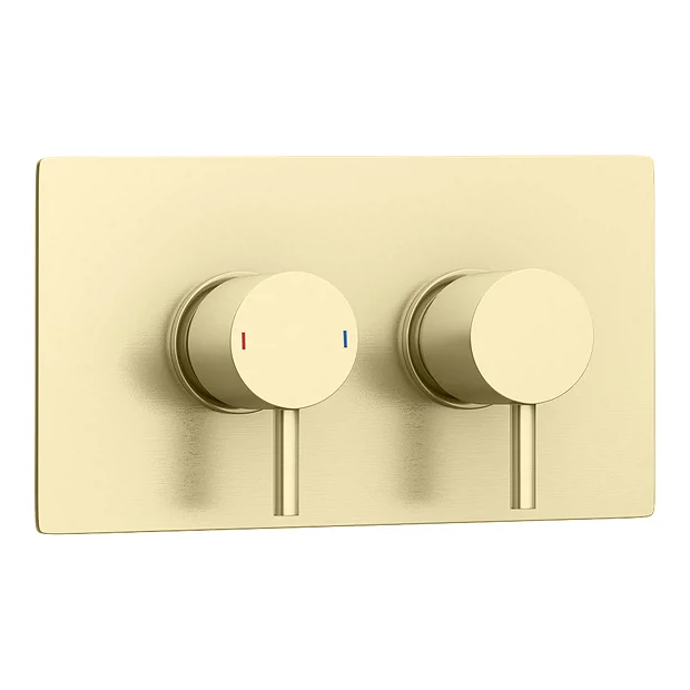 Arezzo Brushed Brass Round Shower System With Diverter, Fixed Shower Head + 4 Body Jets 3 Arezzo Brushed Brass Round Shower System With Diverter, Fixed Shower Head + 4 Body Jets