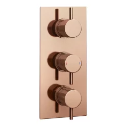 Arezzo Rose Gold Round Thermostatic Shower Pack With Wall Mounted Head + Handset 10 Arezzo Rose Gold Round Thermostatic Shower Pack With Wall Mounted Head + Handset -Shower Baths Discount azrgspk4 detail1