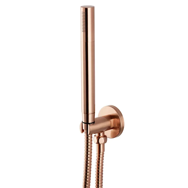 Arezzo Rose Gold Round Thermostatic Shower Pack With Wall Mounted Head + Handset 3 Arezzo Rose Gold Round Thermostatic Shower Pack With Wall Mounted Head + Handset