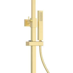 Arezzo Deluxe Cool Touch Square Thermostatic Shower (300 X 300mm Head - Brushed Brass) -Shower Baths Discount azs2ctbb d2
