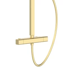 Arezzo Deluxe Cool Touch Square Thermostatic Shower (300 X 300mm Head - Brushed Brass) -Shower Baths Discount azs2ctbb d3