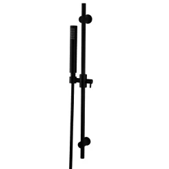 Arezzo Matt Black Round Shower Valve Inc. Slide Rail Kit With Pencil Handset -Shower Baths Discount azsp80mbd3