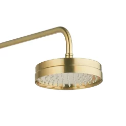 Arezzo Brushed Brass Dual Exposed Valve With Rigid Riser Kit, 195mm Shower Head, Handshower & Diverter -Shower Baths Discount azsv4bberk2 d3
