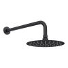 Arezzo Matt Black Round Shower System (Fixed Head, Handset + Integrated Parking Bracket) -Shower Baths Discount azsvhmbpk d4