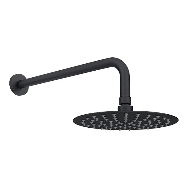 Arezzo Matt Black Round Shower System (Fixed Head, Handset + Integrated Parking Bracket) 3 Arezzo Matt Black Round Shower System (Fixed Head, Handset + Integrated Parking Bracket)
