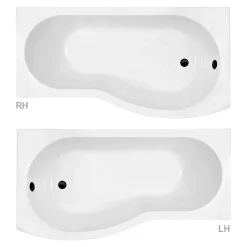 Arezzo Round Matt Black Shower Bath + Exposed Shower Pack (1700 B Shaped With Screen + Panel) 9 Arezzo Round Matt Black Shower Bath + Exposed Shower Pack (1700 B Shaped With Screen + Panel) -Shower Baths Discount azv17bpakd1